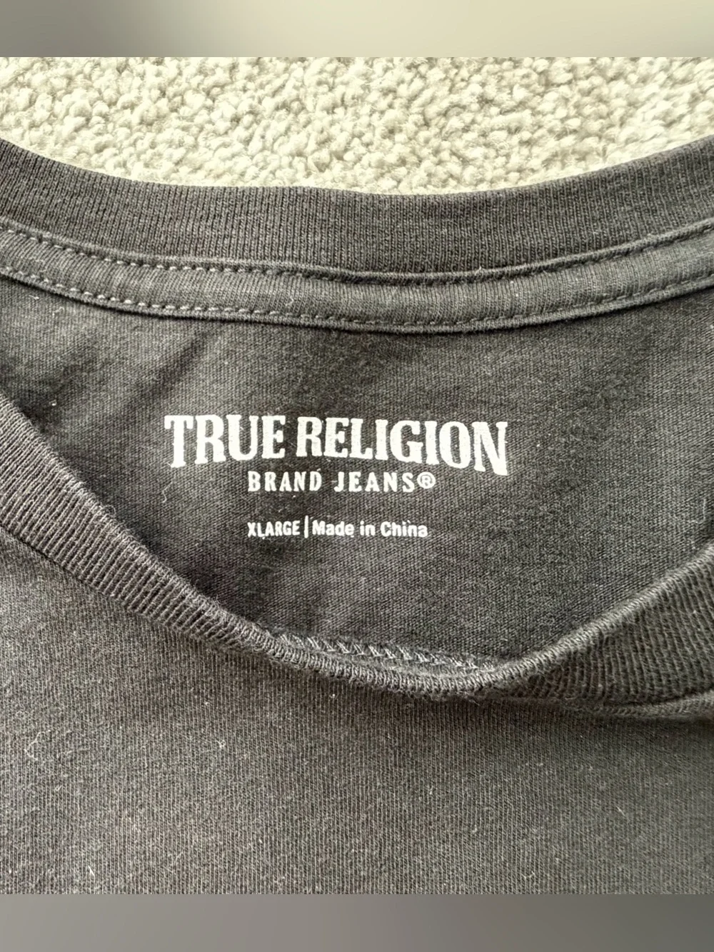 True Religion Men’s Buddha Guitar Graphic T Shirt Black XL Horseshoe